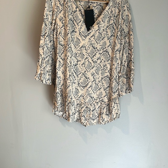 VIX Paula Hermanny Women's Snake Print Swim Cover-Up Peach & Teal XS - Picture 3 of 6